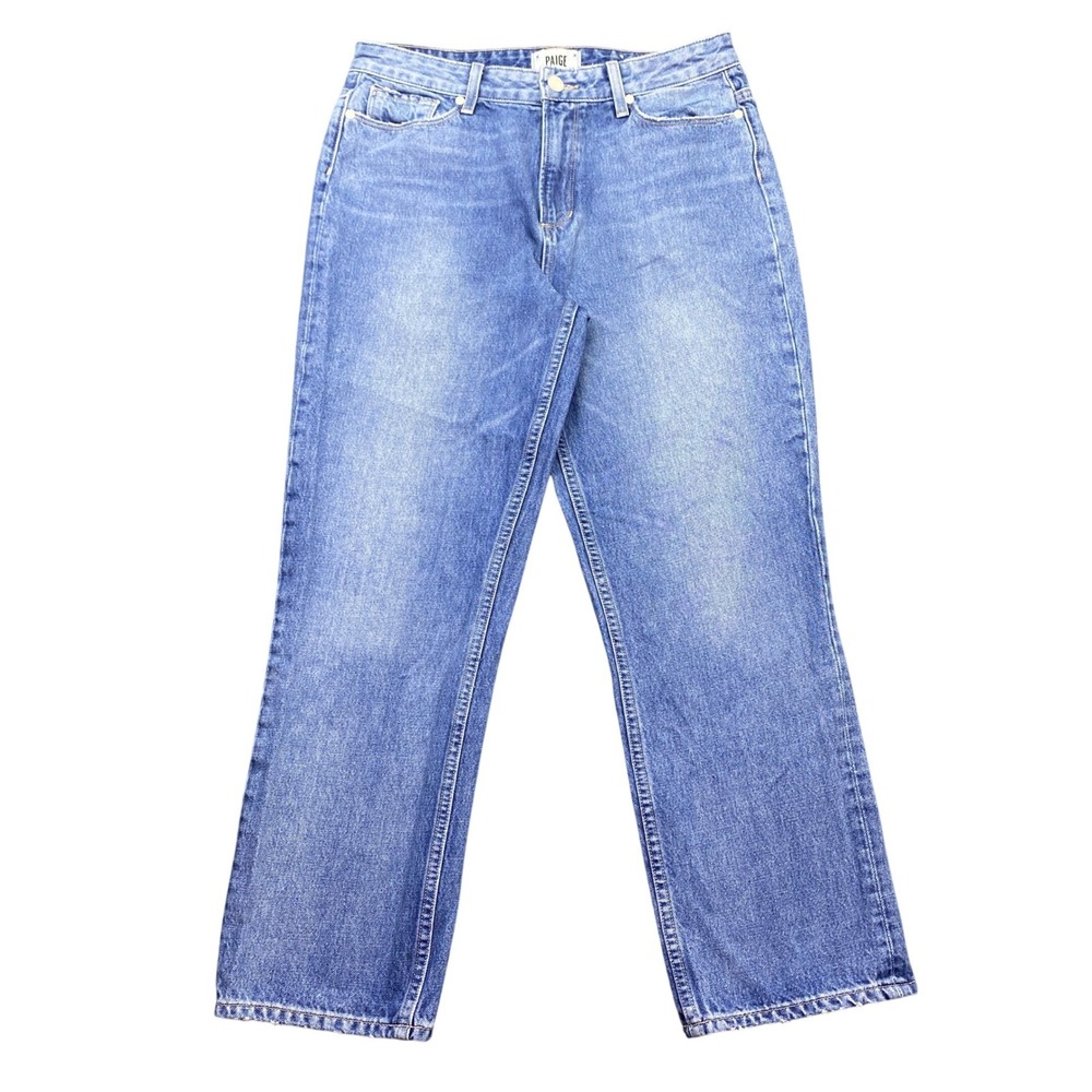 Paige Sarah Straight High Rise Jeans Blue Denim Size 29 Grunge Retro Western